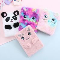 Cute Cat Plush Notebook For Girls Kawaii Furry Cats Notebook Daily Planner Journal Book Note Pad Birthday Gift For Girl