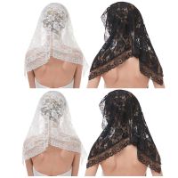 95x55CM One-Layer Women Short Wedding Veil Delicate Crochet Floral Lace Jacquard Hair Accessories