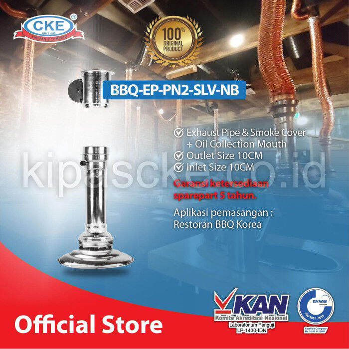 Exhaust Fan BBQ 4 inch TANPA BLOWER WARNA SILVER Imatsu's Barbecue