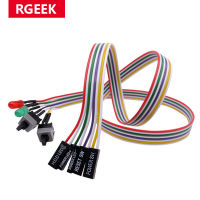 RGEEK ATX PC เมนบอร์ดคอมพิวเตอร์รีสตาร์ทสายไฟ2สวิตช์เปิดปิดรีเซ็ตพร้อมไฟ LED