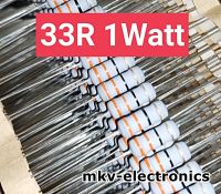 (20ตัว) 33R , 33โอห์ม 5% Metal Oxide Film Resistor 1Watt 1วัตต์ รีซิสเตอร์