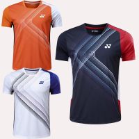 ♗ESea Yonex เสื้อผ้าเทนนิสเสื้อสำหรับออกกำลังกายแขนสั้นแห้งเร็วสำหรับทั้งหญิงและชายเสื้อผ้าฝึกซ้อมเดียวกันสำหรับชุดกีฬาแบดมินตันใหม่