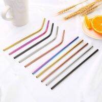 Reusable Metal Drinking Straws 304 Stainless Steel Sturdy Bent Straight Drinks Straw Kawaii Colourful Environmental Protection Specialty Glassware