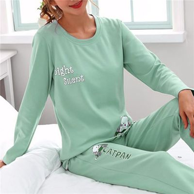 Womens Cotton Pajamas Big Size Sleepwear Sets Woman 2 Pieces Pajamas Spring Autumn Female Couples Loungewear Suit Home Clothes