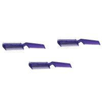 3X Metal Blade Razor Plastic Hair Comb Cutter Trimmer Purple