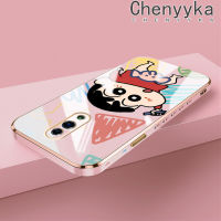 เคส Chenyyyka สำหรับ OPPO Reno RenoZ Reno Z ดีไซน์ใหม่การ์ตูนดินสอสี Shin-Chan เคสโทรศัพท์ซิลิโคนชุบหรูหราบางเคสป้องกันเลนส์กล้องคลุมทั้งหมดเคสนิ่มกันกระแทก