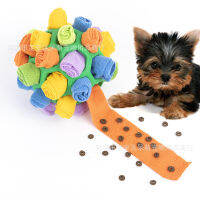 สุนัขดมบอลปริศนาของเล่นแบบโต้ตอบแบบพกพา Pet Snuffle Ball กระตุ้นการฝึกอบรมเพื่อการศึกษา Pet Slow Feeder Dispensing Toy-Naeooer