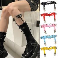 【YF】₪  1PC Garter Rivets Leg Pub Punk Goth Leather Elastic Suspender Stockings Garters