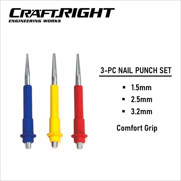 CraftRight 3Piece Nail Punch Set 5610128 Lazada PH