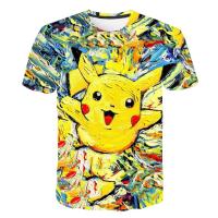 【LZ】♝❁  Pokemon Pikachu Charizard 3D Summer Fashion Cartoon T-shirt Anime Pokémon Hip-Hop Casual Children Short Sleeves Boys And Girls