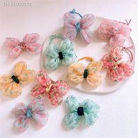 ■ 2023 New Korean Sweet Girl Cute Print Mesh Bow Rubber Band Hair Rope Fashion Children 39;s Hairpins Floral Hairpins Headwear