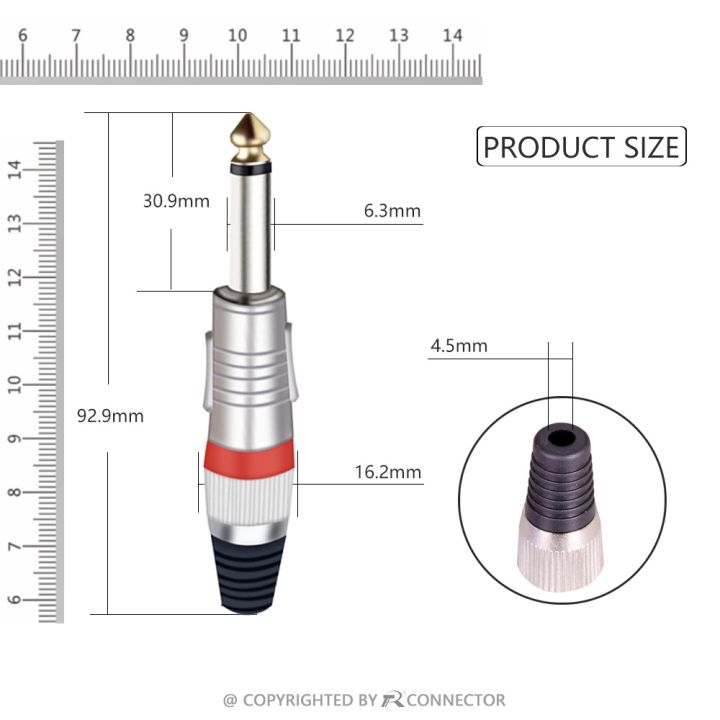 1-pc-mono-stereo-jack-6-35mm-wire-connector-audio-speaker-amplifier-microphone-ts-trs-plug-6-35mm-nickel-plated