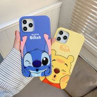 น่ารักการ์ตูน Disney Stitch Winnie The Pooh เคสโทรศัพท์สำหรับ iPhone 14 Pro Max 14 Pro 14 Plus กันกระแทก Stitch Winnie The Pooh Soft โทรศัพท์มือถือฝาหลังสำหรับ iPhone 13 Pro Max เคสโทรศัพท์สำหรับ12 11 Pro XR XS X 8 7 Plus Se เกราะป้องกัน