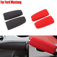 สำหรับ Ford Mustang 2015-2022 2021 2020 2019 2018 Suede Wrap ชิ้นส่วนภายในรถเบรคมือ Handle Protector Trim สติกเกอร์