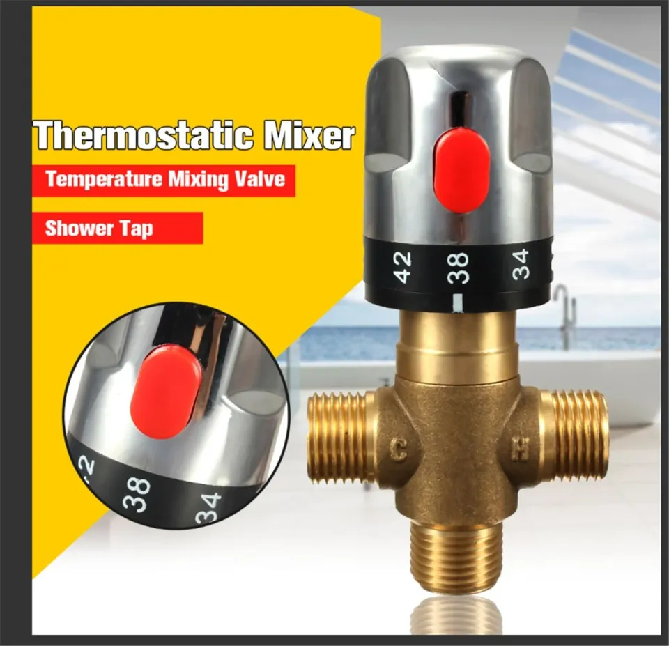 Brass Thermostatic Mixing Valve Bathroom Faucet Temperature Mixer