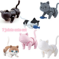 6cm new Original doll 7 joints Cat doll toy Can eat fish cat Lovely Pet shop animal action figure small doll toys