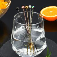 5Pcs Cocktail Picks Appetizer 304 Stainless Steel Skewers For Toothpicks Sticks Fruit Metal Toothpick Martini Stick Garnish