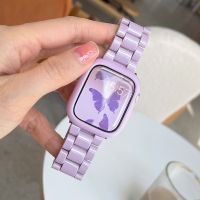 Tali Resin Warna Permen Casing untuk Jam Tangan Apple 41Mm 45Mm 38Mm 42 44 40 Macaron Tali Jam Tangan Gelang Pintar Aksesori