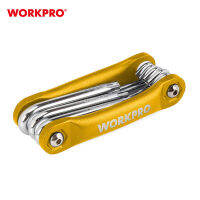 WORKPRO ชุดประแจแอลหัวสกรูท็อคพับได้ 8 ชิ้น WP222025