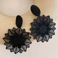 Fashion Cute Black Forest Flower Dangle Earrings for Women Korean Style Jewelry Accessories