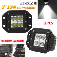 ไฟ LED ทำงาน2000LM กันน้ำ2X18W 12V/24V สำหรับรถจักรยานยนต์/รถแทรกเตอร์/เรือ/4WD ออฟโร้ด/SUV/เอทีวี