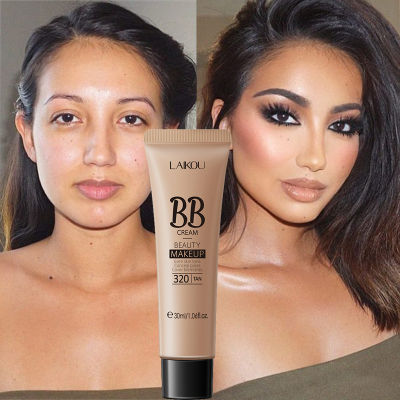 Natural Whitening BB Cream 24ชั่วโมง Waterproof Whitening Brightening Conceale Foundation Face Base Makeup Professional Cosmetic