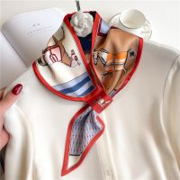 【CC】✘▽❇  Neck Tie for Silk Scarf 2023 Fashion Design Print Hair Handle Wrist Foulard Female Headbanda