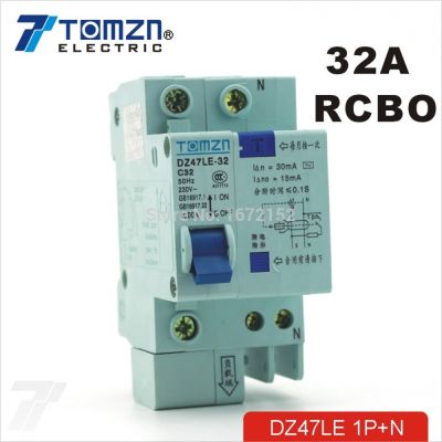 【☄New Arrival☄】 Chukche Trading Shop Dz47le 1pn 32a 230V ~ 50Hz/60Hz Residual Current เบรกเกอร์กว่า Current และป้องกันการรั่วซึม Rcbo
