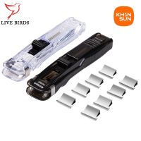 KHINSUN Mini Metal Paper Clipper 8 Pcs Refills+1 Clipper 40 Sheets Clip Capacity Document Bind Tools