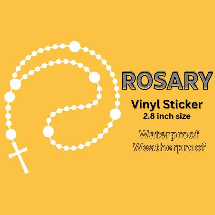 Rosary White Vinyl Decal Sticker Cut Out Waterproof 2.8 size Lazada PH