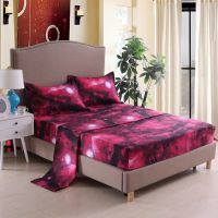 3D Print Bedding Set Modern Galaxy Flat Sheet 40cm Fitted Sheet+bed Sheets+Pillowcase Starry Sky Bedclothes Full Size19