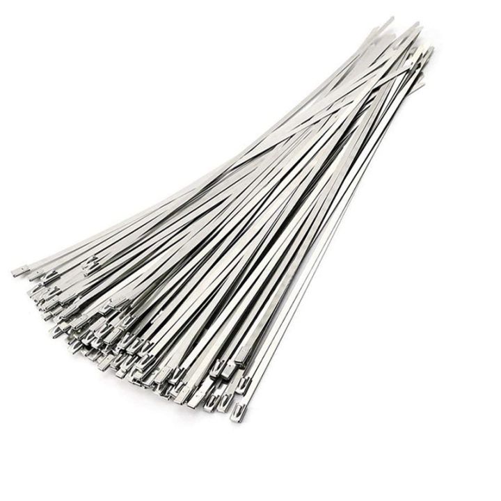 Stainless Steel Cable Ties, 100 Pcs 7.9 Inches Heavy Duty Self-Locking ...