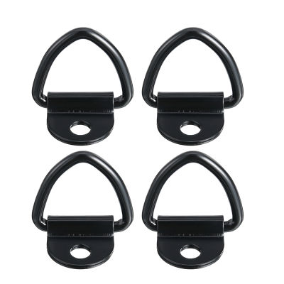 4Pcs Black Stainless Steel Cargo Tie-Down Anchors V-Ring Trailer Anchor Replacement for Truck Bed Car Trailers SUV Warehouses