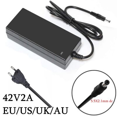 36V Lithium Battery Charger Output 42V 2A DC 5.5x2.1mm For 10 Series 36V Electric Skateboard E-Bike Scooter With Led Indicator