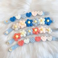 Love Flower Puppy Collar Hand-woven Cats Collar Wool Knitted Cat Collar Dog Tie Cat Small Dogs Necklace Pet Collar Pets Supplies Leashes