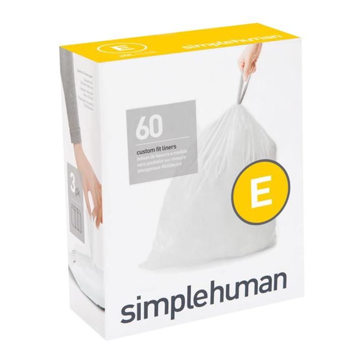 Simplehuman Code E Custom Fit Drawstring Trash Bags 20 Litters (60