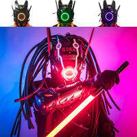พังก์หน้ากากเปล่งแสง LED Robocop หมวกกันน็อคของขวัญส่วนบุคคลเตะคณะกรรมการสกูตเตอร์แข่งปีศาจ Cyberpun จักรยานเย็นคอสเพลย์2022