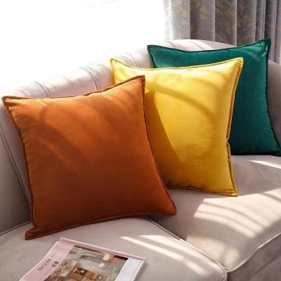 【SALES】 Nordic Solid Color Pillow Waist Living Room Sofa Cover Large Velvet Cushion Without Core