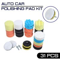 31Pcs 3 Inch Buffing Pad Set Thread 80MM Auto Car Polishing Pad Kit For M10 Drill Adaptor Power Tools Car Polisher