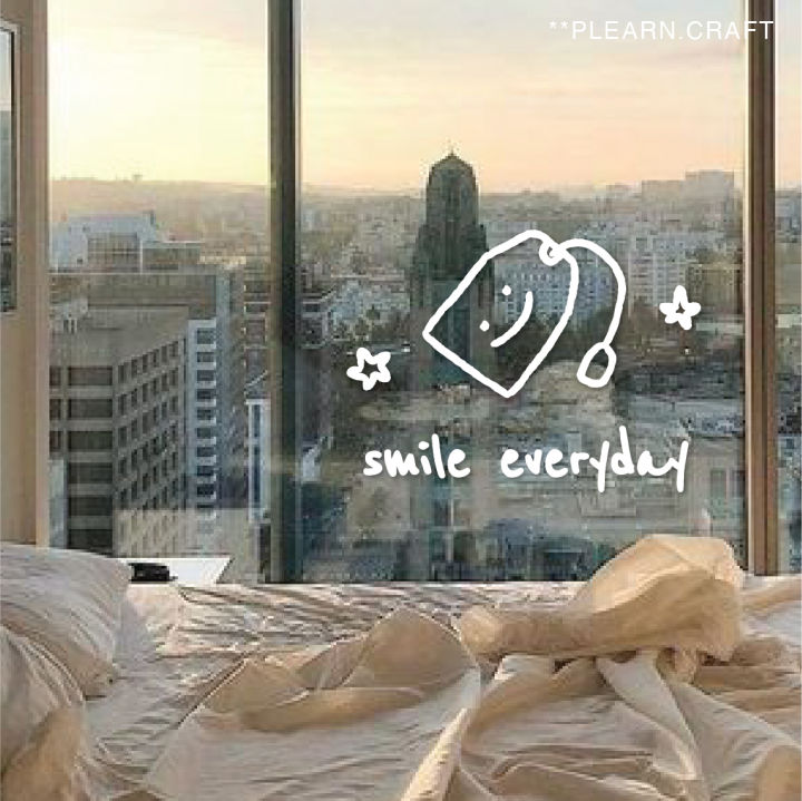 smile-everyday-สติ๊กเกอร์ติดกระจก-สติ๊กเกอร์แต่งร้าน-สติ๊กเกอร์แต่งบ้าน-สติ๊กเกอร์น่ารัก