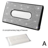 1Pc Car Tissue Box Towel Mask Car Sun Visor Tissue Box Holder Auto Interior Storage Decoration Glitter Car Accessories Universal