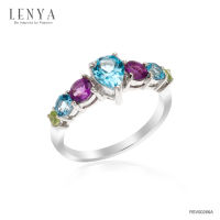 Lenya Jewelry แหวนเงินแท้ 925 ประดับอัญมณีแท้ เม็ดโต ดีไซน์สุดคลาสิค เหมาะสำหรับสวมใส่กับเสื้อผ้าทุกชุดทุกสไตล์