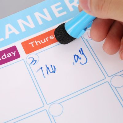 A3 Monthly Planner Magnetic Whiteboard Fridge Magnets Drawing Message Board Memo W91A