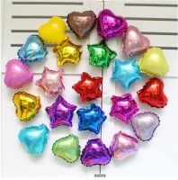 100Pcs 5Inch Colorful Heart Star Foil Balloons Birthday Wedding Party Decoration Pure Color Helium Ballons Air Globos Suppies Balloons