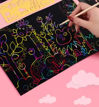 35pcs Children Scratch Rainbow Art Set, Amazing Scratch Art Paper