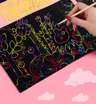 Scratch Paper Art Set Rainbow Magic Scratch Paper 50 Pcs For Kids