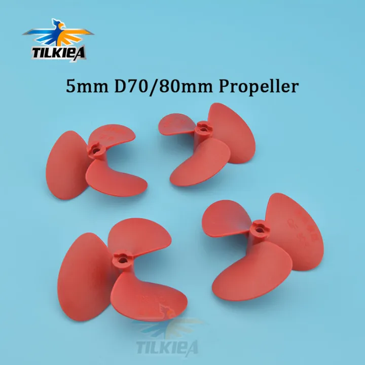5mm High Strength RC Boat Propeller 3 Blades Positive / Negative D70mm