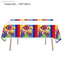 ┋ Rainbow Friends Theme Plastic Tablecloths Baby Shower Birthday Decorations Rainbow Friends Disposable Tableware Table Cover