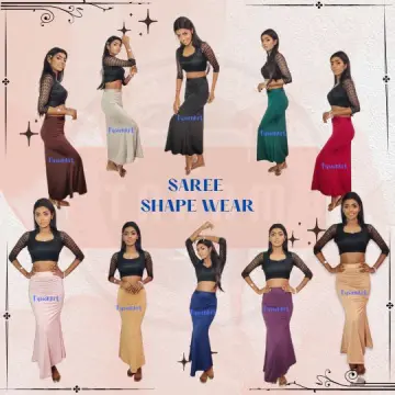 Buy Blue Women's Saree Shapewear With Side Slit Mermaid Petticoat Stitched  Lehenga Women Strechable Sari Skirt for Bridesmaid Solid Plain Skirt Online  in India - Etsy