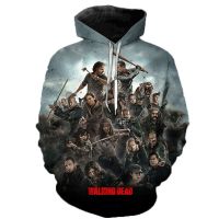 Sudadera con capucha con estampado 3D de The Walking Dead para hombre y mujer, suéter informal de moda de Horror de TV, ropa de calle de Halloween